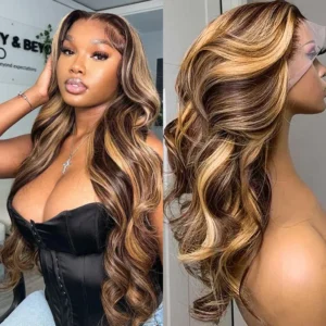 Highlight Body Wave Wig Human Hair 13x4 HD Lace Front Human Hair Wigs